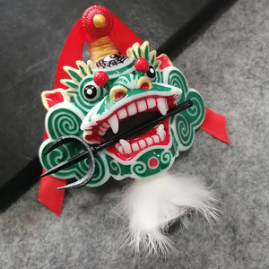 潮汕传统麒麟醒狮传统手工礼物汽车挂件摆件海陆丰虎狮头辟邪挂饰