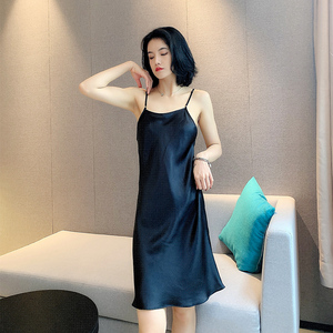 重磅缎面真丝吊带背心女中长款内搭打底内衬裙睡裙丝绸长裙子外穿