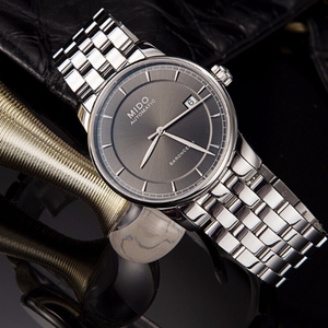 正品美度mido贝伦赛丽系列钢带黑盘蓝宝石机械手表男表m86004131