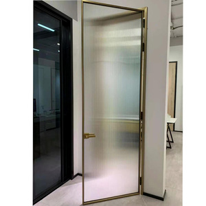 极简窄边平开门厕所防水钛镁铝合金门卫生间长虹玻璃门厨房子母门