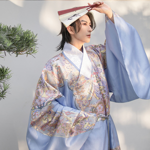 逸仙居汉服仿明代龙纹妆花纱明制道袍圆领袍男女汉服面料