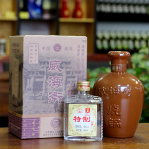 山东威海卫1 1烧锅白酒34度490ml 小酒100ml浓香型国产整箱6瓶