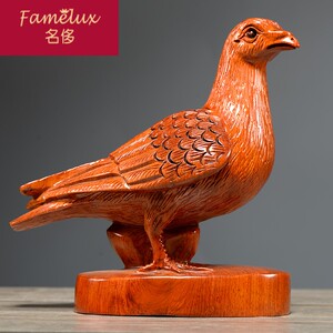 花梨木雕鸽子摆件实木头雕刻红木现代欧式家居饰品客厅玄关wl1224