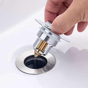 洗手盆漏水塞水槽按压式通用面盆脸池全铜弹跳芯下水器过滤网配件