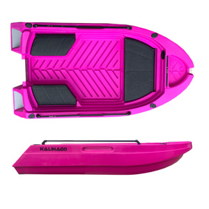 零渡路亚艇标卡亚克平台舟钓鱼船硬底塑料加厚双人皮划艇马达动力