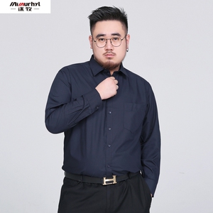 四季衬衫肥佬老特大码胖子150穿搭大肚腩男装啤酒肚200斤寸衣村杉