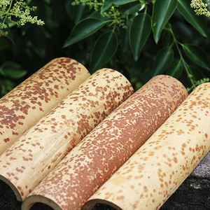 精品红湘妃竹料臂搁料书法腕枕天然湘妃竹臂搁折扇料文房臂搁扇料