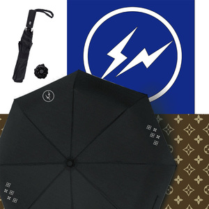 潮牌藤原浩闪电fragment design潮流花纹3m自动开合防晒黑胶雨伞