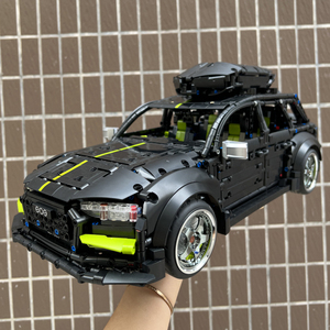 中国积木乐高奥迪跑车rs6moc模型旅行机械组成人拼装玩具男孩礼物
