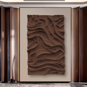 现代简约客厅画创意抽象背景木雕立体浮雕砂岩手绘玄关装饰画沙发