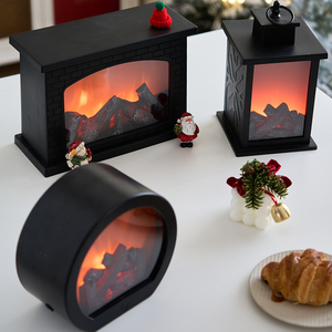 圣诞节装饰品ins风氛围灯小夜灯新年家居咖啡馆民宿燃烧壁炉火焰