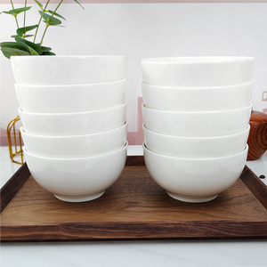景德镇陶瓷碗纯白色商用白瓷碗吃饭碗五5英寸米饭碗6家用2023新款
