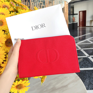 00小钻家手工创意屋淘宝专柜赠品 dior迪奥红色化妆包 帆布简约时尚