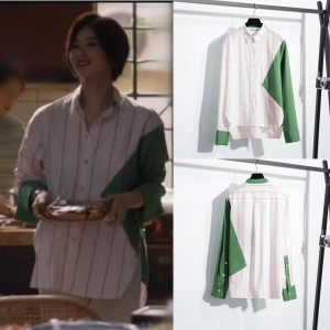 小舍得田雨岚蒋欣同款衣服女春夏季新款气质通勤宽松拼接衬衫上衣