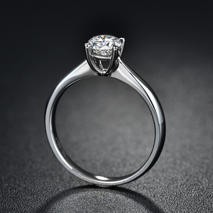 58分ij色vvs净度ex切工天然钻石18k白金钻戒可定制