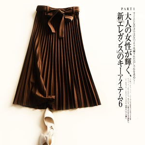 松紧腰绑带 高温烫挺百褶过膝半身裙 秋冬