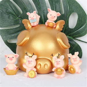 元宝小猪 金猪贺岁 派对装饰摆件 金元宝 烘焙装扮 小猪蛋糕装饰