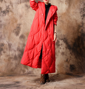 19冬季新款原创女装韩版纯色连帽修身羽绒棉服女长款气质保暖外套