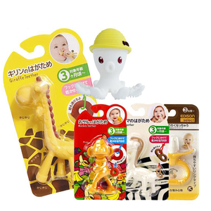 包邮-日本KJC 婴儿牙胶儿童小鹿咬胶宝宝磨牙玩具固齿器3个月+