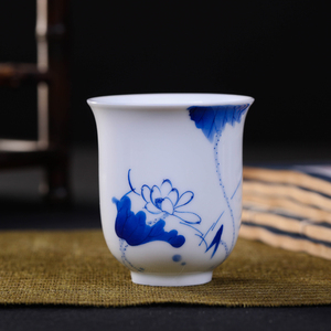 长物居景德镇茶具功夫茶杯青花瓷品茗杯纯手工茶碗陶瓷主人杯单杯