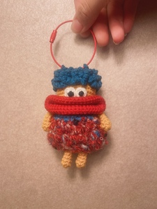 熊妈手作纯手工毛线钩针大嘴怪钥匙扣包挂丑萌可爱玩偶包邮