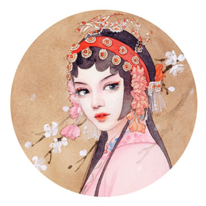 新款正品dmc十字绣客厅卧室书房玄关中国风古典戏曲京剧脸谱花旦