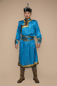 内蒙古用品批发淘宝蒙古服饰男新款蒙古袍生活装蒙古服装男蒙族蒙古