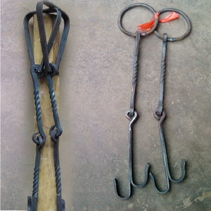 铁挂钩竹根实木扁担挑水担钩木雕竹编红木红绳挑重货天然结实耐用