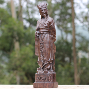 越南沉香木木雕摆件神机妙算诸葛亮实木雕刻孔明像木质工艺品