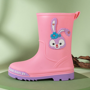 女童中筒雨靴四季通用防水防滑可爱胶水鞋子学生宝宝甜美新款套鞋