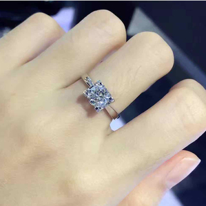 pt950铂金钻戒30分50分牛头天然钻石女戒指1克拉结婚显钻四爪正品