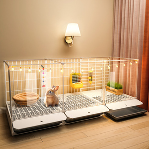 透明观赏兔子笼子家用室内专用大号清理托盘小兔笼养兔宠物兔窝屋