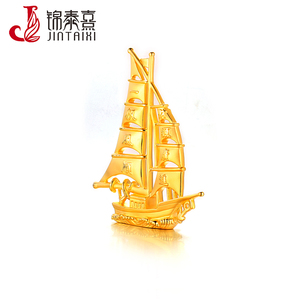 锦泰熹古法黄金摆件足金999精品帆船摆件财源广进 一帆顺风