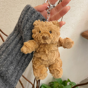 可爱小熊毛绒公仔挂件巴塞罗那熊玩偶包包挂饰泰迪熊钥匙扣礼物
