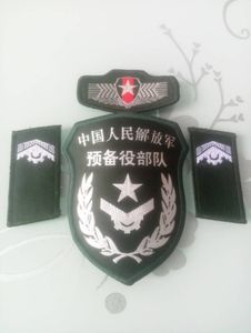 2017合同制预备役领章软硬胸标粘臂红领章绿领章软硬胸章