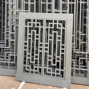 厂家定制老旧街道新农村外墙改造中式仿古铝合金防盗网窗花格栅