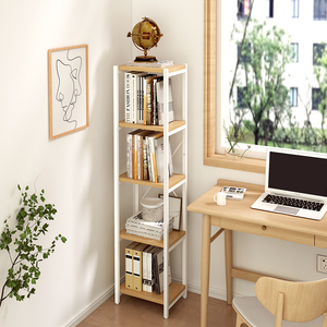 书架置物架落地靠墙书桌旁的窄书柜子简易铁艺收纳小型多层省空间