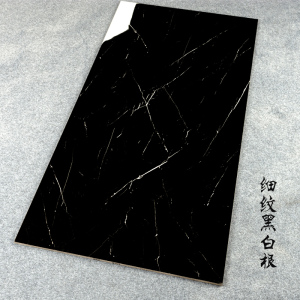 劳伦黑金亮光地砖600x1200过门石门槛石黑白根通体大理石黑色瓷砖