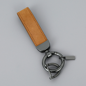 翻毛皮挂件创意汽车链锁匙圈环个性简约马蹄扣高档男士女款钥匙扣