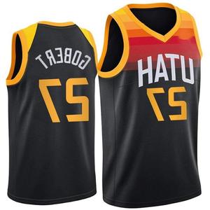 新款nba爵士城市版球衣 新款27号戈贝尔篮球服 45米切尔 犹他球衣