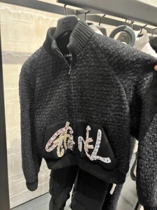 英国代购v小7 chanel 新款 22a 黑色休闲毛衣外套_阿里巴巴找货神器