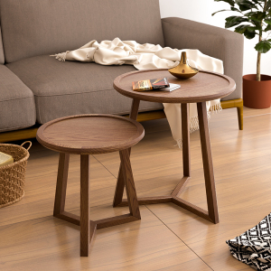 北欧迷你小茶几简易阳台边几实木沙发边桌咖啡桌小圆桌子现代简约