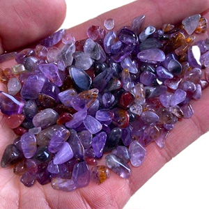 天然紫钛晶碎石 水晶消磁石 鱼缸石 观赏石 客厅桌面摆件全国包邮