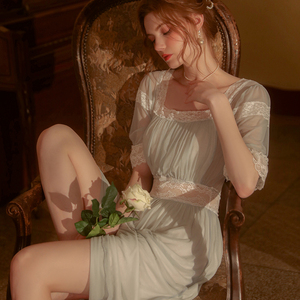 优雅甜美性感睡衣宫廷长裙网纱透明诱惑激情火辣床上挑逗情趣内衣