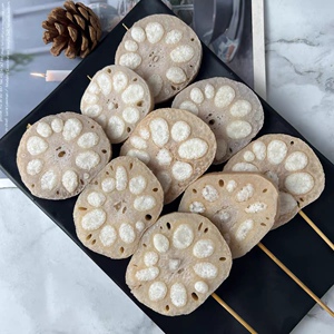 糯米藕串烧烤油炸新品素食小吃10串甜品串串新鲜冷冻半成品莲藕片