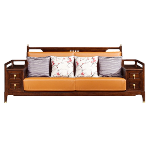 中至信鲁班系列新中式现代赛鞋木豆008沙发三人位