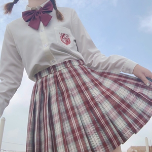暮雨jk制服裙正版优马の的店现货格裙套装学生学院风格子百褶裙女