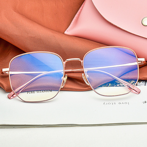 纯钛男女黑银防蓝光凯米大框近视眼镜架超轻变色七天中性轻奢黑金