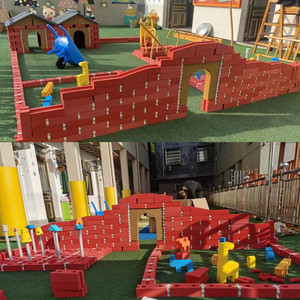 红砖构建区幼儿园砖筑大师户外EVA软体积木拼搭砌砖玩具安吉游戏