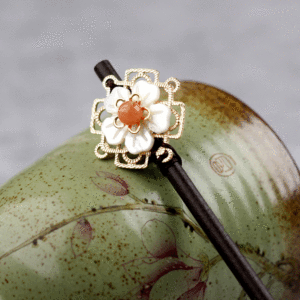 大方梅花烙简单发簪小学生风头宫廷古典簪子中国风珍珠发饰公主风